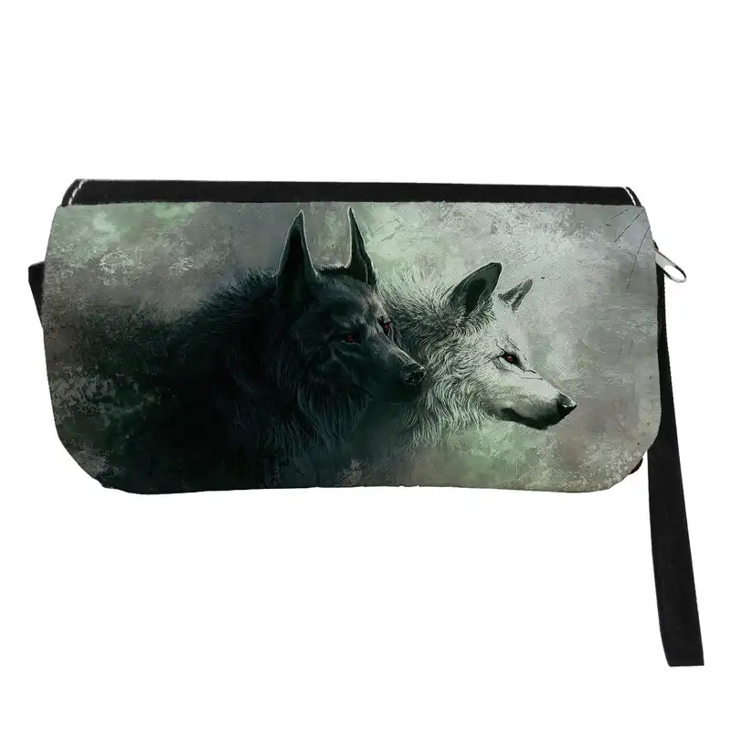 جامدادی طرح دو گرگ مدل دو زیپ کد 154