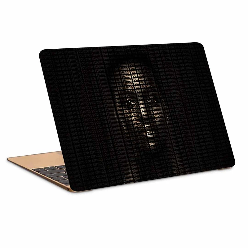 استیکر لپ تاپ طرح face inscription strong کد N-176 مناسب برای لپ تاپ 15.6 اینچ