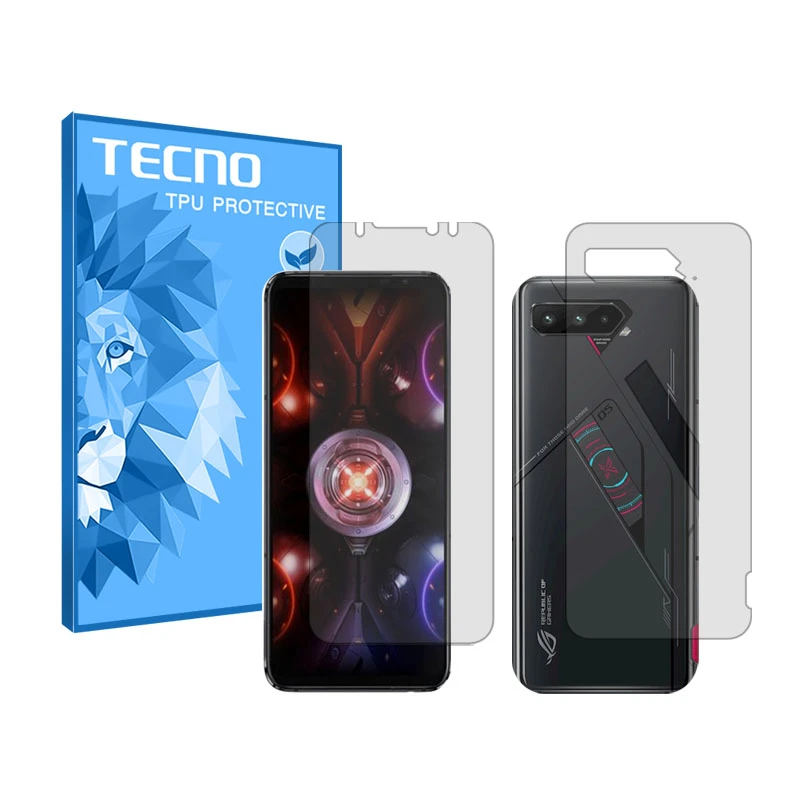 محافظ صفحه نمایش شفاف تکنو مدل Resistant مناسب برای گوشی موبایل ایسوس ROG Phone 5 Pro به همراه محافظ پشت گوشی