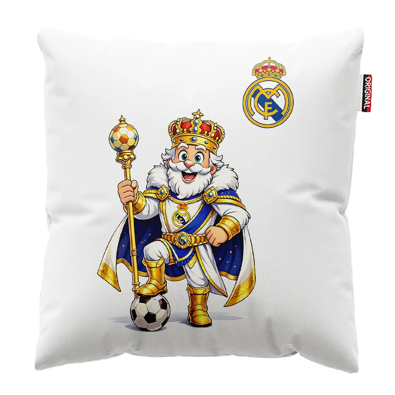 کوسن پاد آفرین مدل فوتبالی رئال مادرید کد PK304629 سایز 30*30 سانتی متر