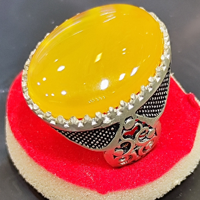 انگشتر نقره مردانه مدل سنگ عقیق شرف الشمس کد ۹۰۰