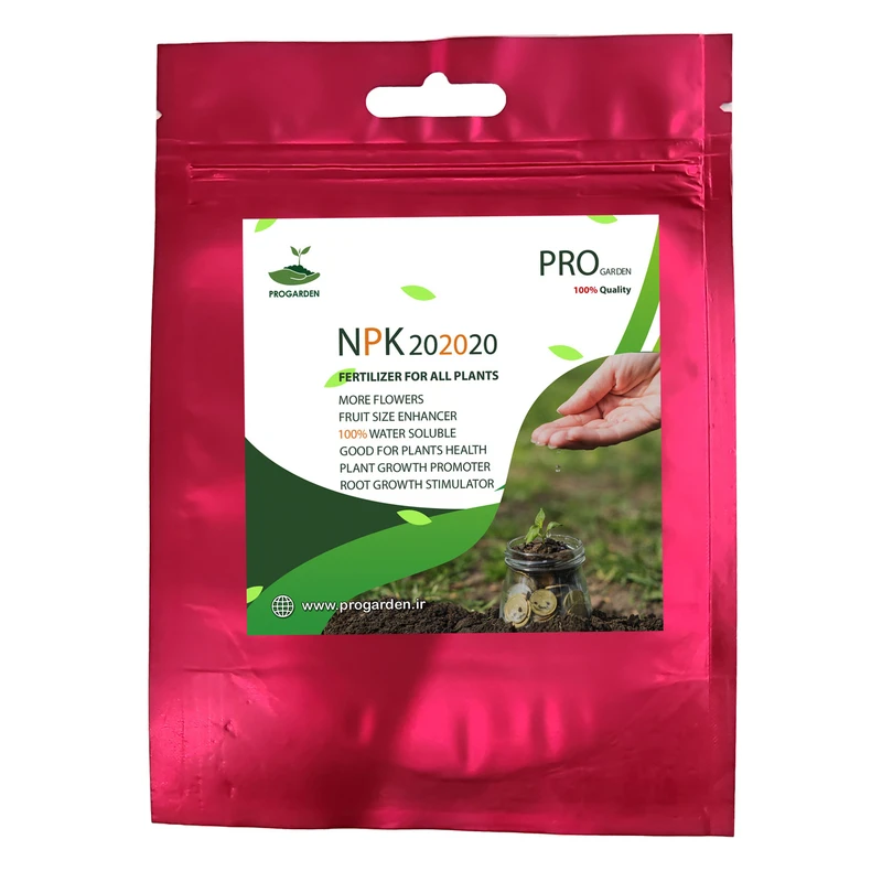 کود کامل NPK سه بیست پروگاردن کد 20-20-20 وزن 150 گرم