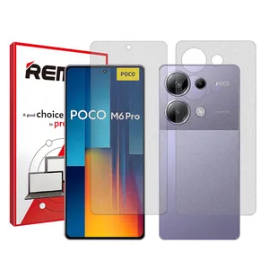 Remax Resistant model matte screen protector suitable for the Xiaomi Poco M6 Pro mobile phone, along with the back protector