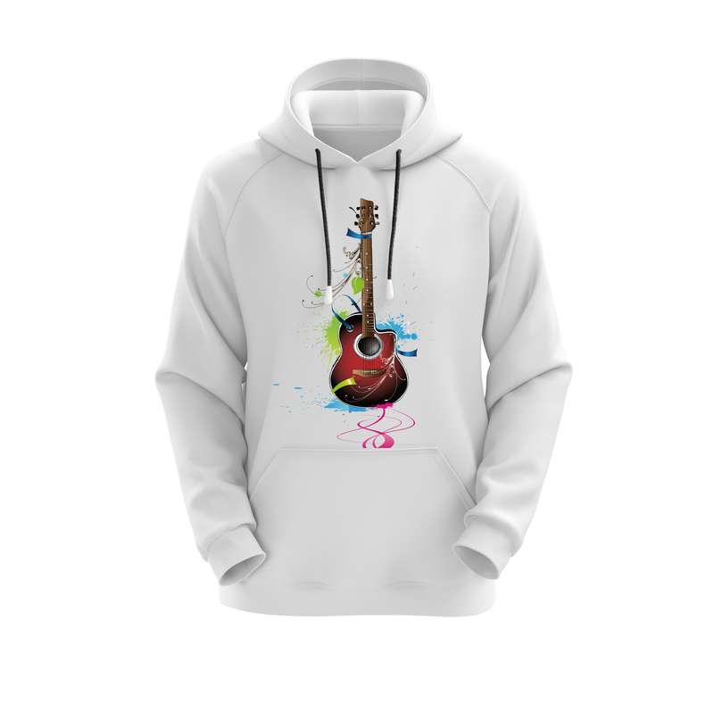 هودی زنانه مدل گیتار کد E59 رنگ سفید