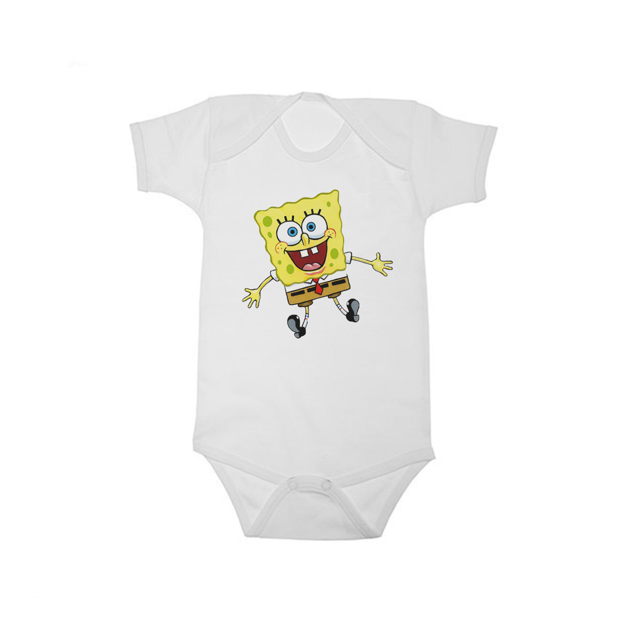 بادی آستین کوتاه نوزادی طرح باب اسفنجی کد 45205