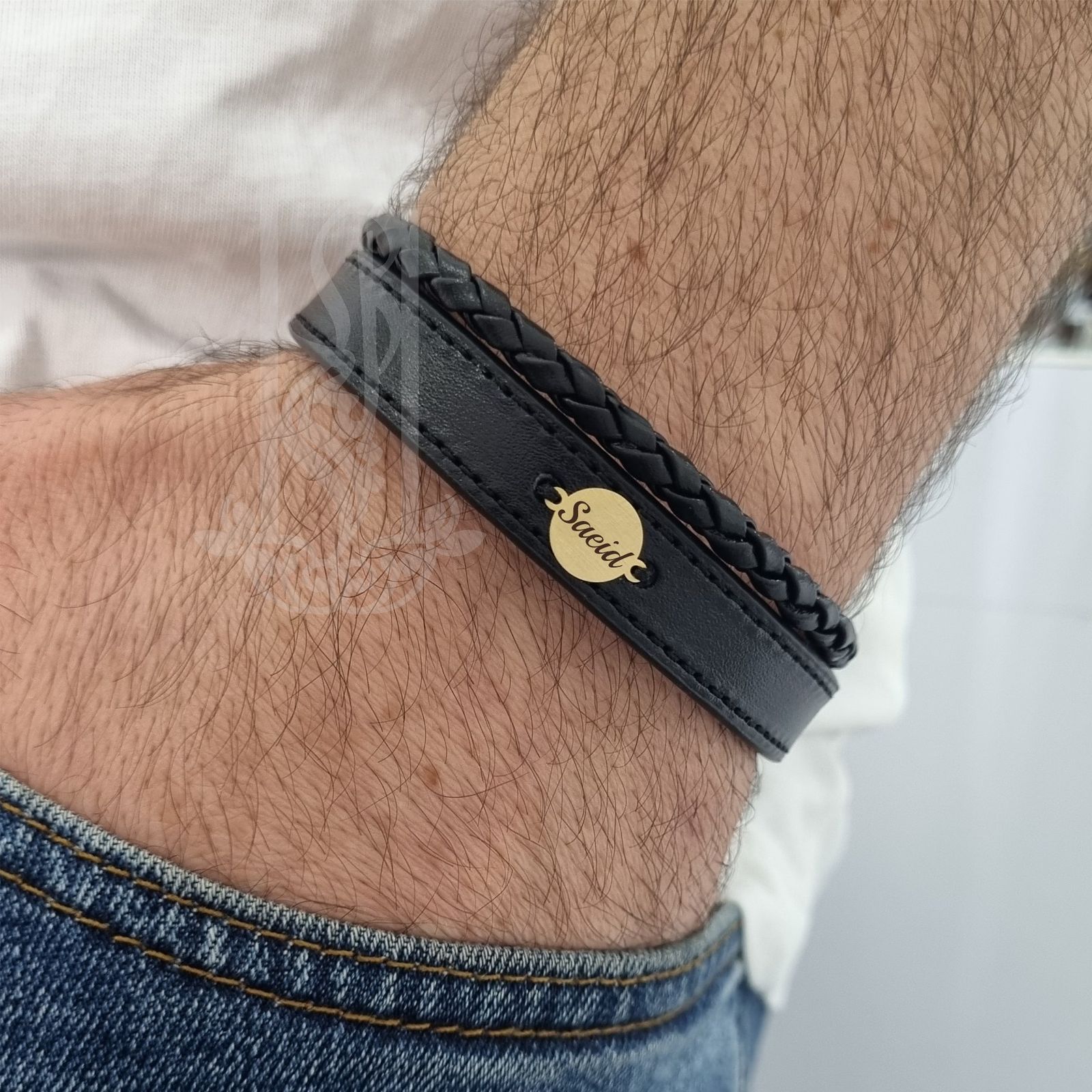 دستبند طلا 18 عیار مردانه لیردا مدل اسم سعید 829 -  - 3