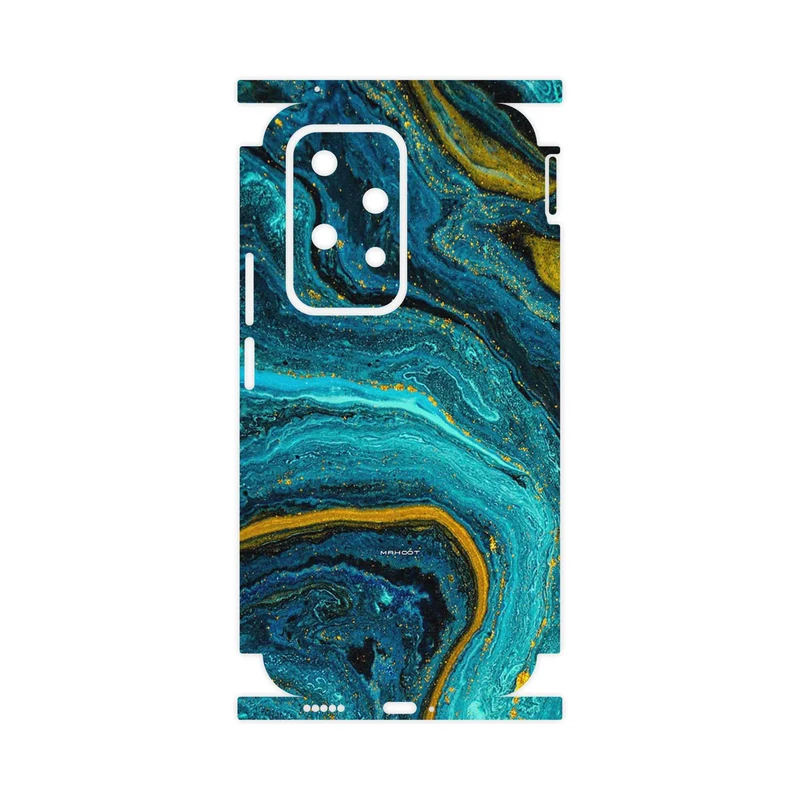 برچسب پوششی ماهوت مدل Turquoise marblewith golden streaks-FullSkin مناسب برای گوشی موبایل آنر 200 Lite