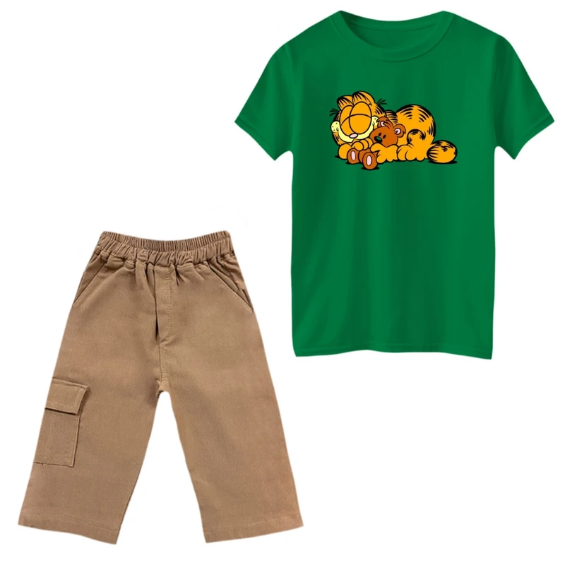 ست تی‌شرت و شلوارک پسرانه مدل گارفیلد کد 11