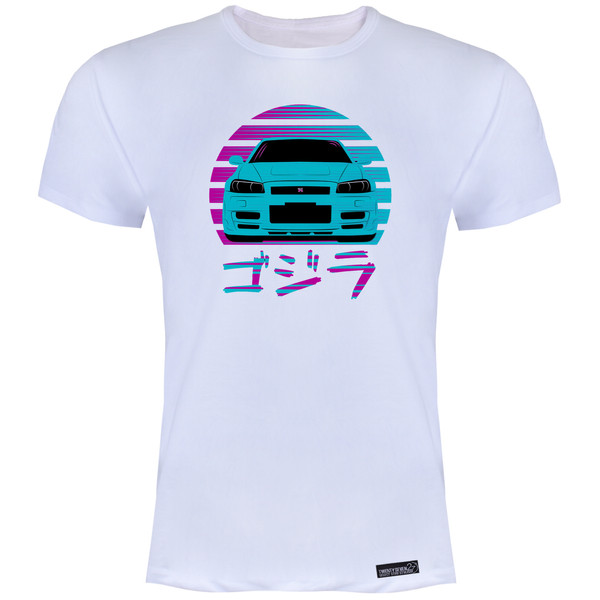 تی شرت آستین کوتاه مردانه 27 مدل ماشین کد KV16 رنگ سفید