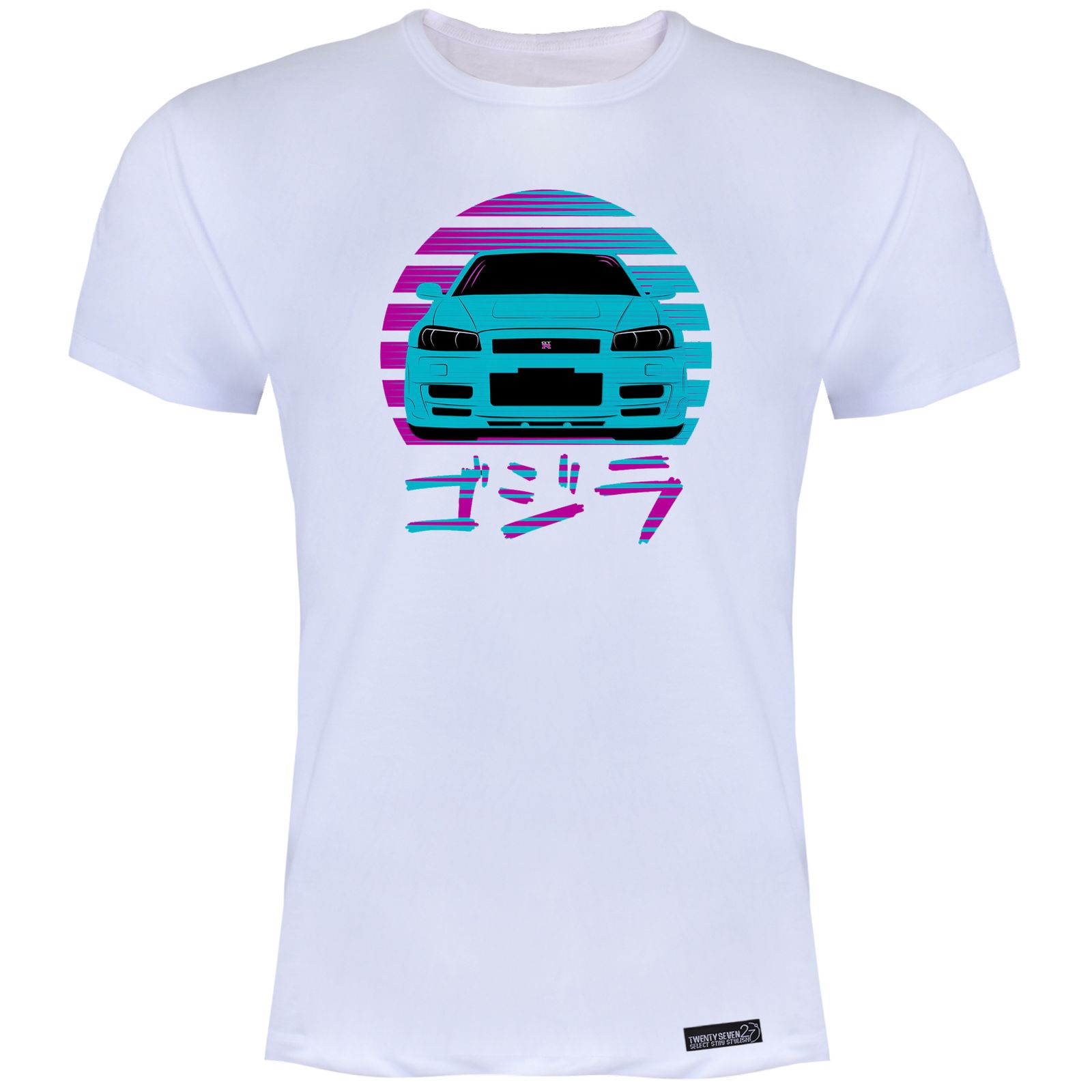 تی شرت آستین کوتاه مردانه 27 مدل ماشین کد KV16 رنگ سفید -  - 1