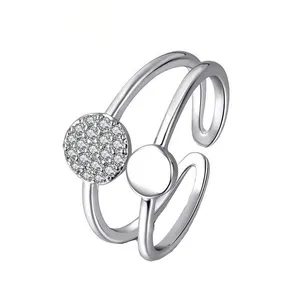    انگشتر طلا 18 عیار زنانه قیراط طرح دایره کد GH3172