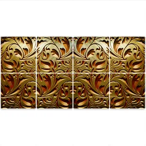 تایل سقفی طرح منبت کد 1033-8 سایز 60x60 سانتی متر مجموعه 8عددی
