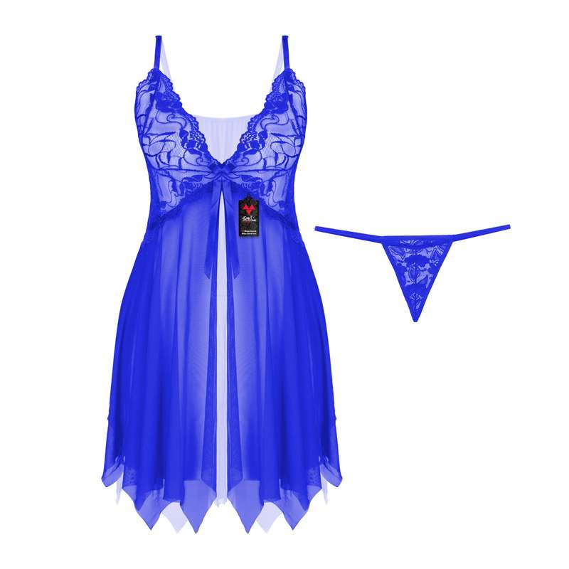 لباس خواب زنانه شباهنگ مدل BL APACHE رنگ آبی