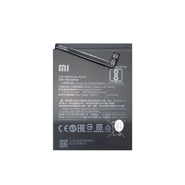  باتری موبایل مدل BN36 ظرفیت 3010 میلی آمپر ساعت مناسب برای گوشی موبایل شیائومی MI 6X/MI A2