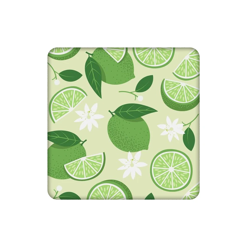 زیرلیوانی طرح لیمو ترش و گل ها کد 3656133