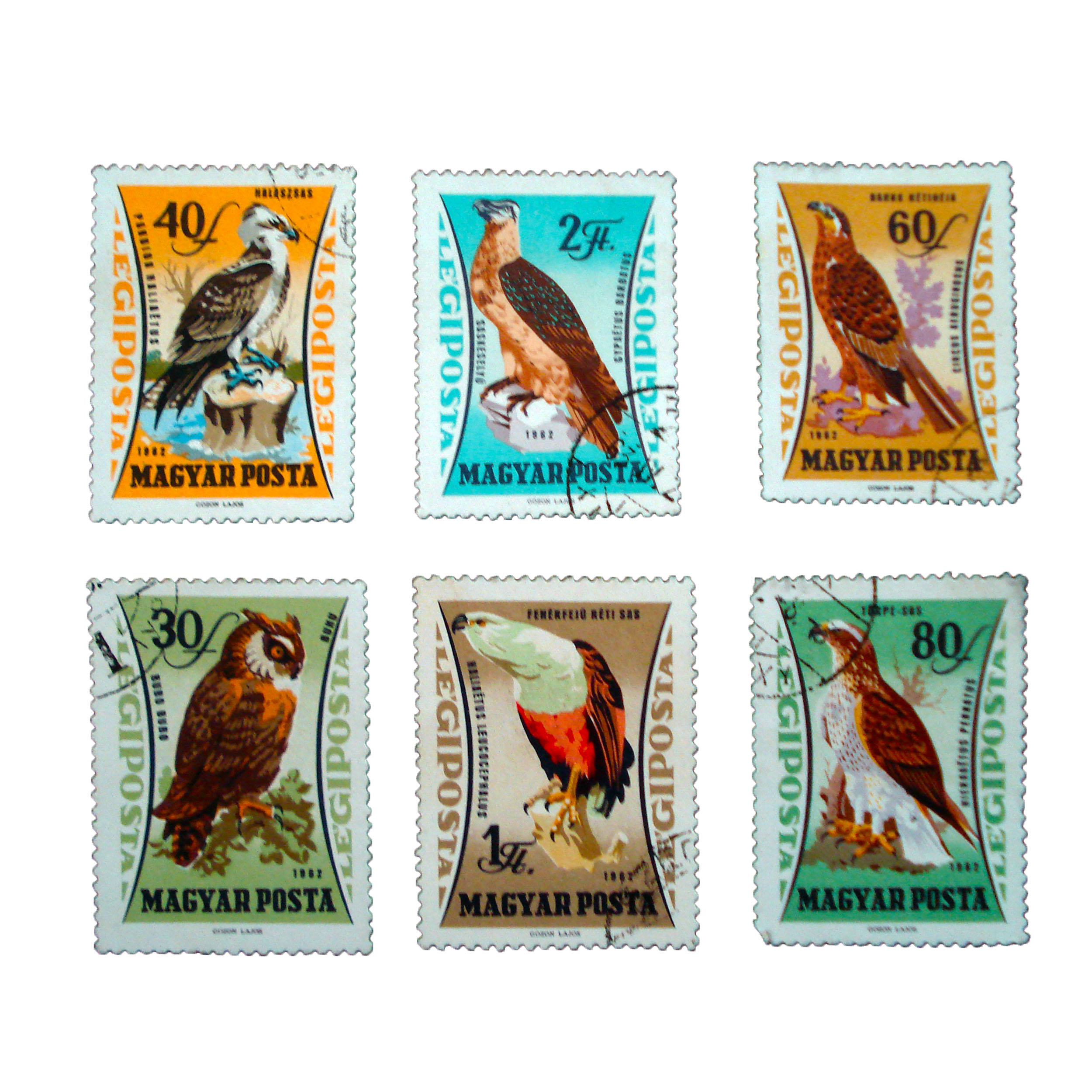 تمبر یادگاری مدل پرنده کد h-311 مجموعه 6 عددی