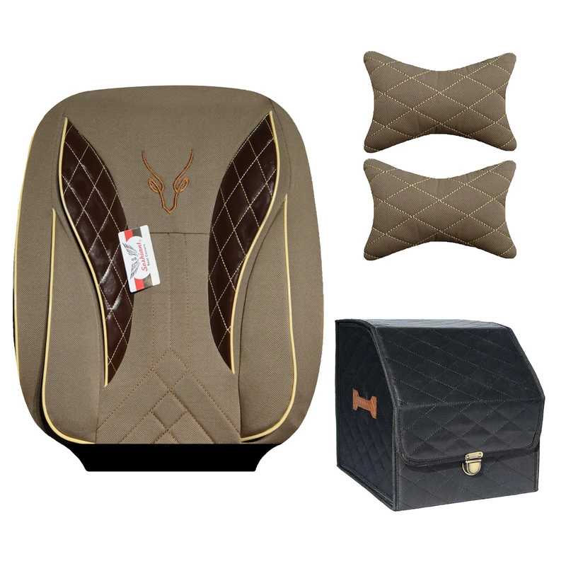 روکش صندلی خودرو سوشیانت مدل تورنتو مناسب برای پژو 405 و پارس به همراه پشت گردنی و باکس صندوق