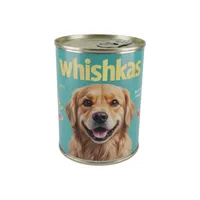 کنسرو غذای سگ ویشکاس مدل گوشت گوساله و جگر بره وزن ۳۸۰ گرمی