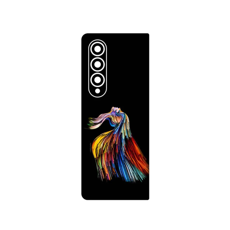 برچسب پوششی ماهوت مدل Rainbow Hair Digital Art مناسب برای گوشی موبایل سامسونگ Galaxy Z Fold4