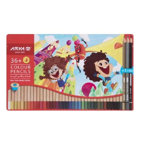 مداد رنگی 39 رنگ آریا طرح کودک