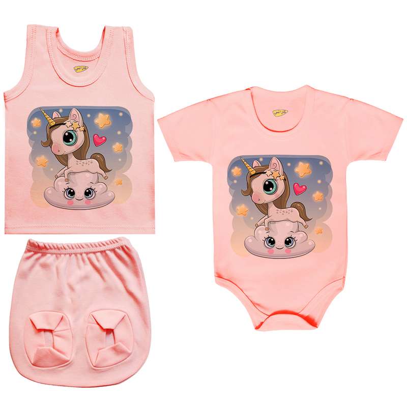 ست 3 تکه لباس نوزادی کارانس مدل PRSZS-3265