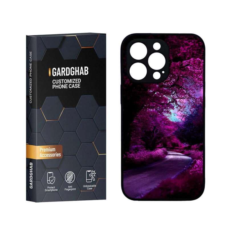 کاور گارد قاب مدل دورژله ای پشت گلس منظره و طبیعت مناسب برای گوشی موبایل اپل iPhone 13 Pro