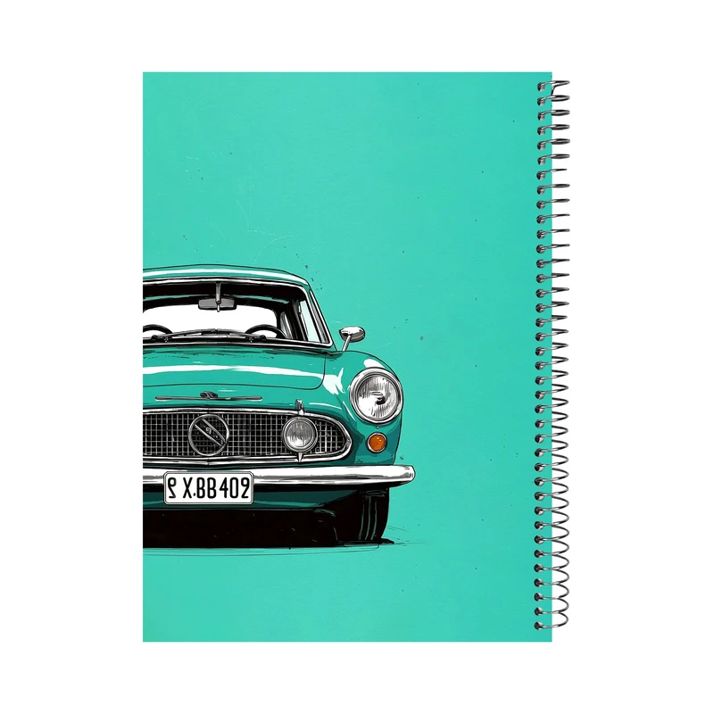 دفتر جلد سخت 100 برگ پدیده نقش مدل ماشین کلاسیک کد 271