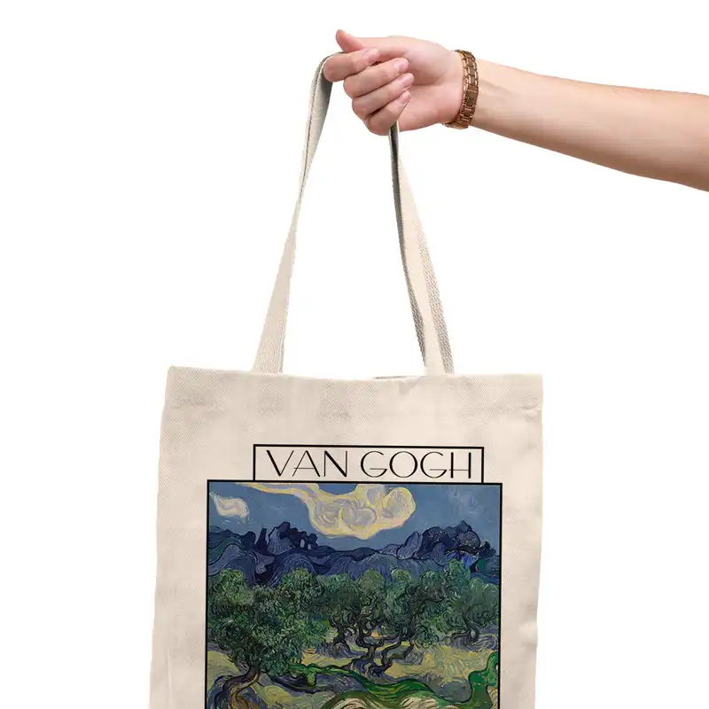 ساک خرید ترمه طراحان ایده مدل درخت های زیتون از ونگوگ کد art013 - s