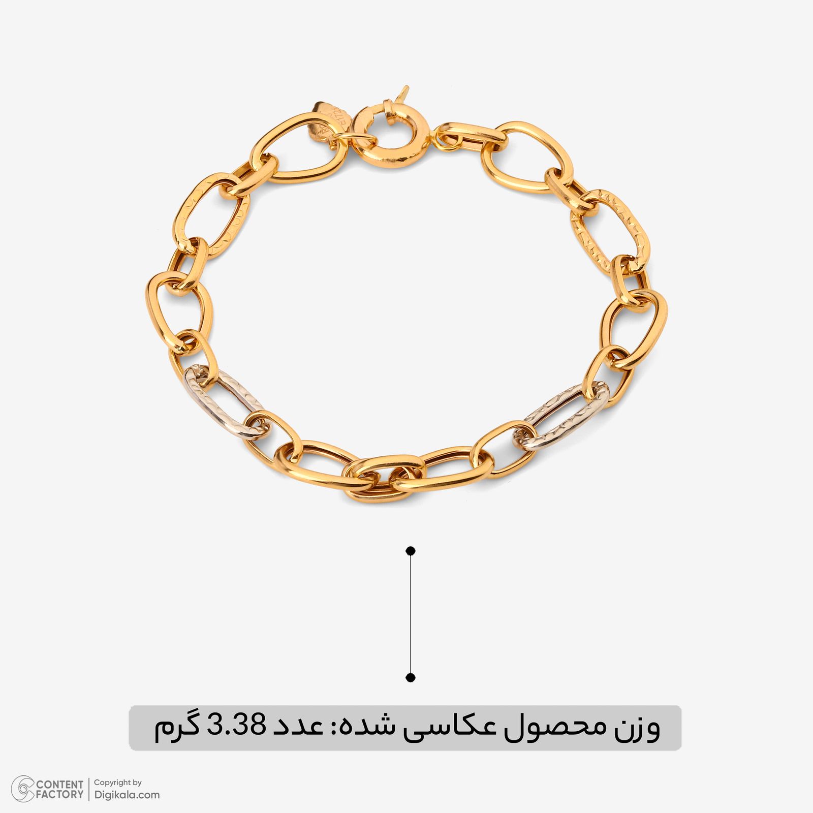 دستبند زنجیری طلا 18 عیار زنانه مطیع ها مدل 370 -  - 2
