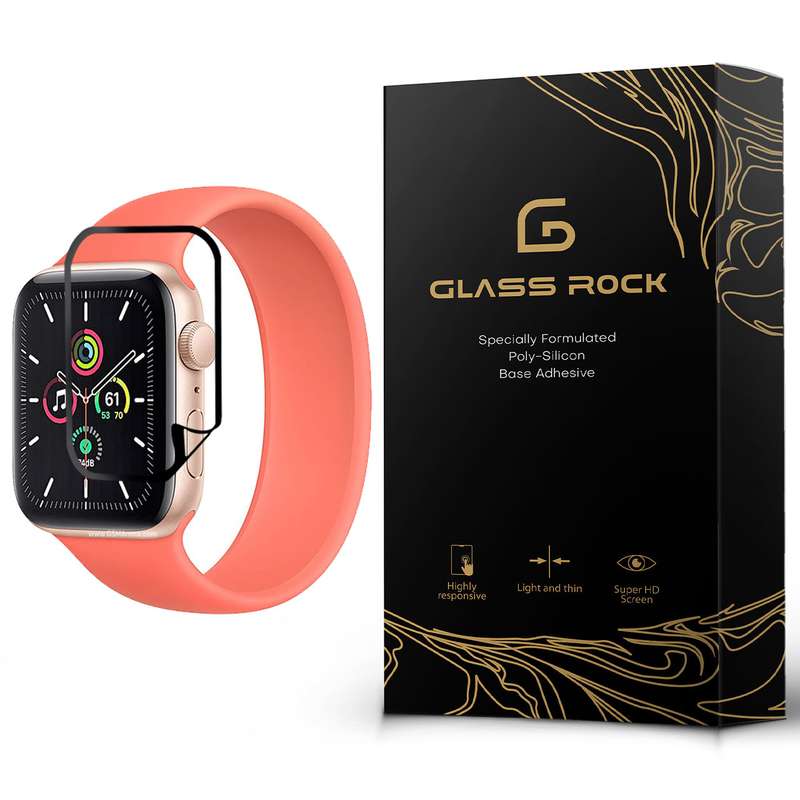 محافظ صفحه نمایش گلس راک نانو مدل PMR-Glass مناسب برای اپل واچ سری SE 44 میلی متر