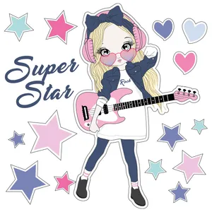 استیکر دیواری کودک تُکتم مدل love girl کد13