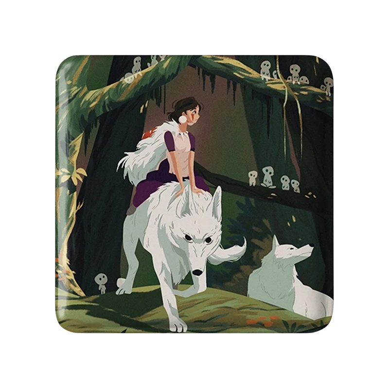 مگنت خندالو طرح سان و کوداما انیمه پرنسس مونونوکه مدل مربعی کد 34098