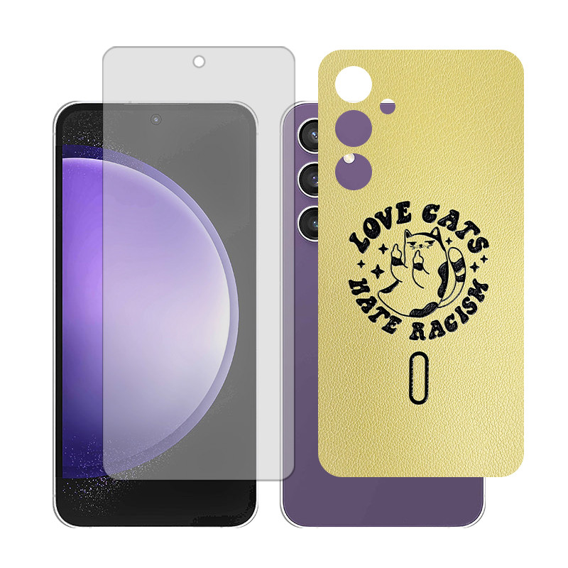 محافظ صفحه نمایش شفاف گلس مدل Together مناسب برای گوشی موبایل سامسونگ Galaxy S23 FE به همراه برچسب پوششی پشت گوشی 