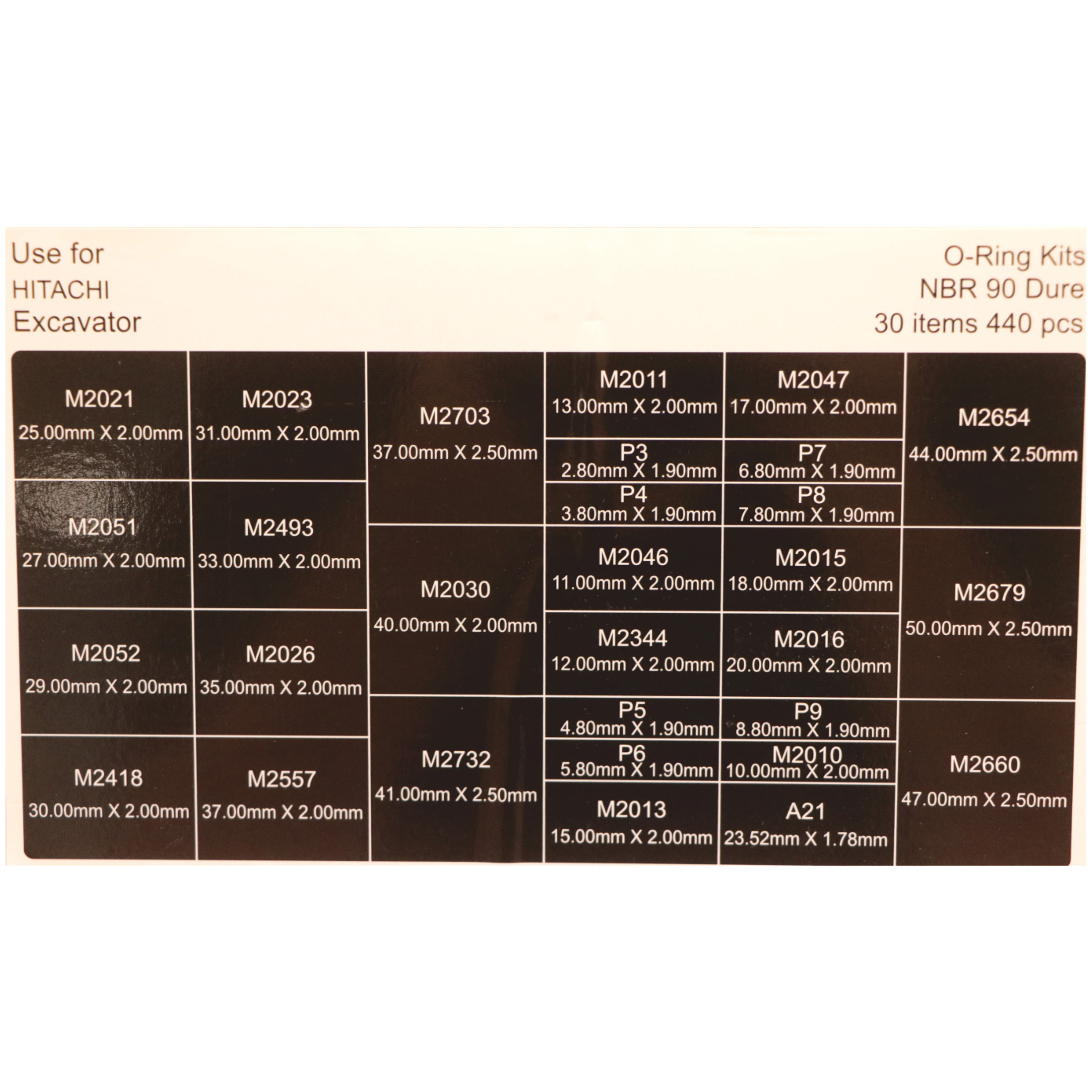 مجموعه 440 عددی اورینگ سیل گستر سالاران مدل MOK04 مناسب برای ماشین آلات هیتاچی