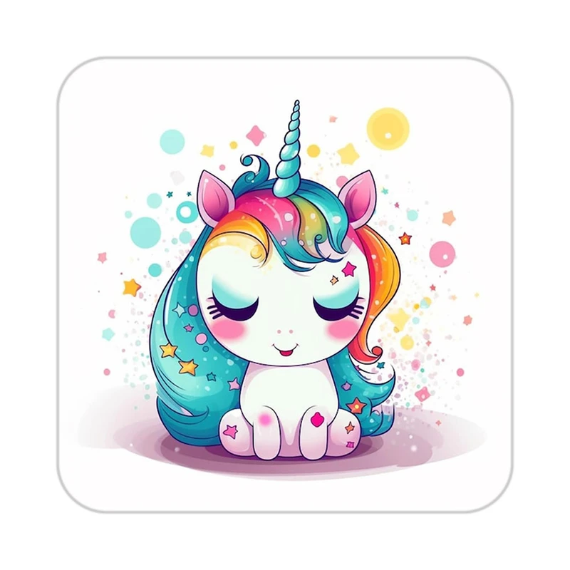 زیر لیوانی کاکتی طرح اسب تک شاخ و یونیکورن مدل mp29974