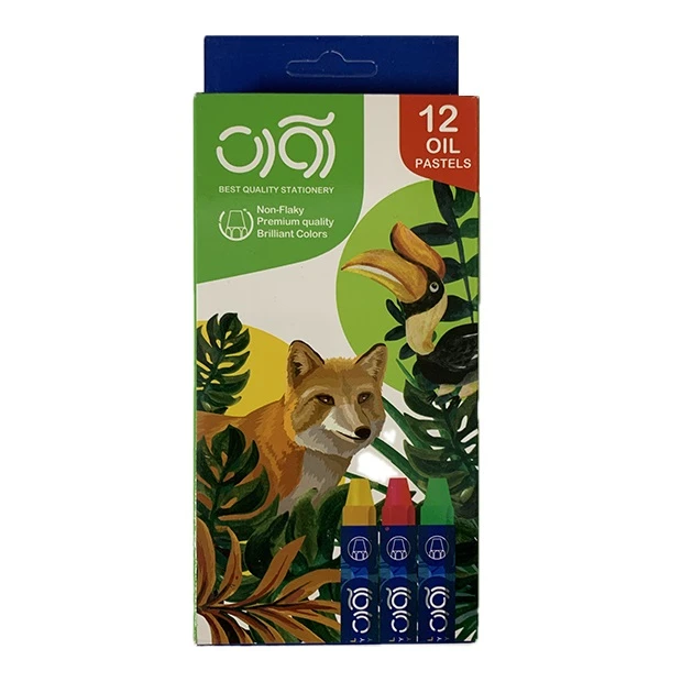 مداد شمعی 12 رنگ آوات مدل حیوانات جنگل