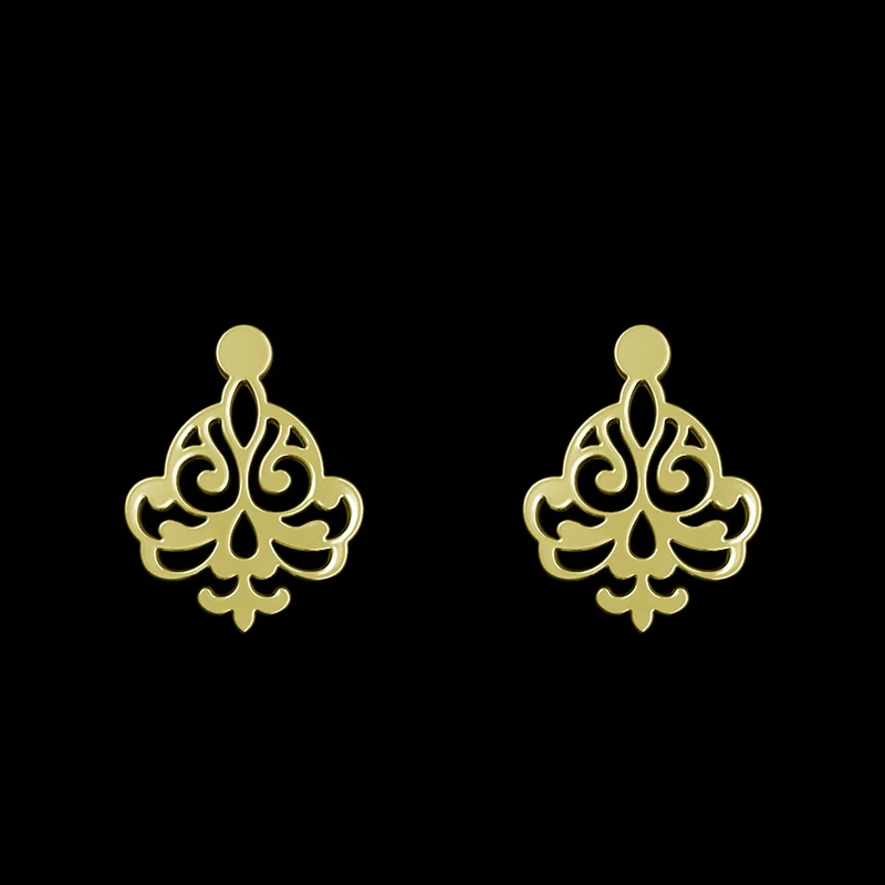 گوشواره طلا 18 عیار زنانه مدوپد مدل اسلیمی کد GA1-15261