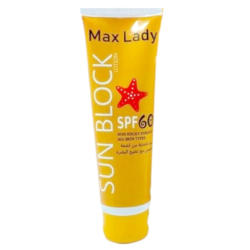 کرم ضد آفتاب بدون رنگ مکس لیدی SPF 60 مدل Anti Frekle مناسب برای انواع پوست حجم 125 میلی لیتر کرم ضد آفتاب بدون رنگ مکس لیدی SPF 60 مدل Anti Frekle مناسب برای انواع پوست حجم 125 میلی لیتر