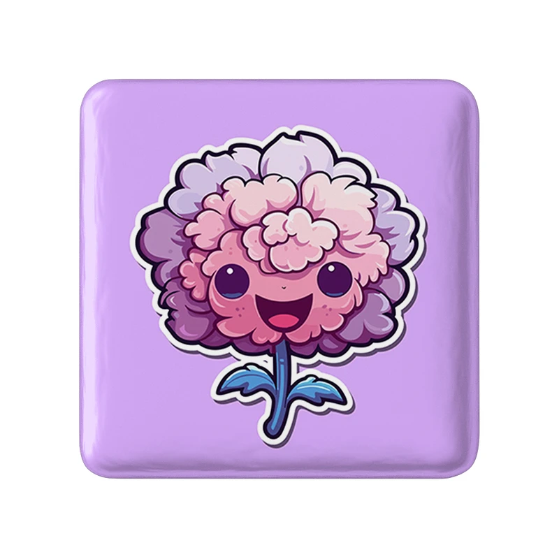 مگنت خندالو طرح گل و گیاه مدل مربعی کد 36627