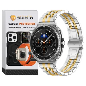 بند آلتیمیت شیلد مدل 7Row SLV 2C NV8 مناسب برای ساعت هوشمند سامسونگ Galaxy Watch 8 Classic 46mm