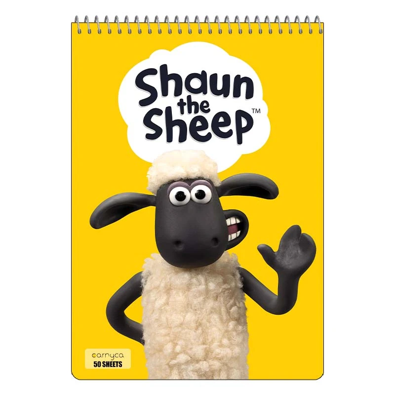 دفتر نقاشی 50 برگ سیمی کارنیکا طرح بره ناقلا shuan the sheep کد 14116