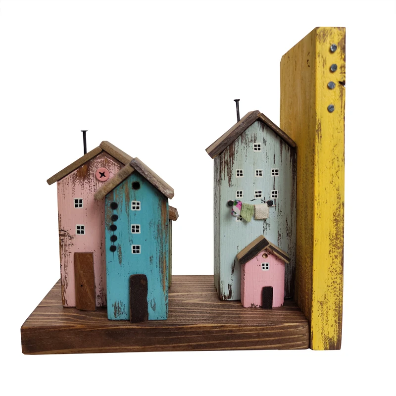 نگهدارنده کتاب مدل چوبی دهکده رویایی کد 44322