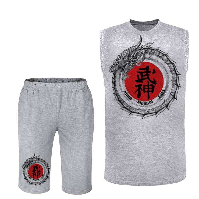 ست تاپ و شلوارک مردانه مدل  191 رنگ طوسی