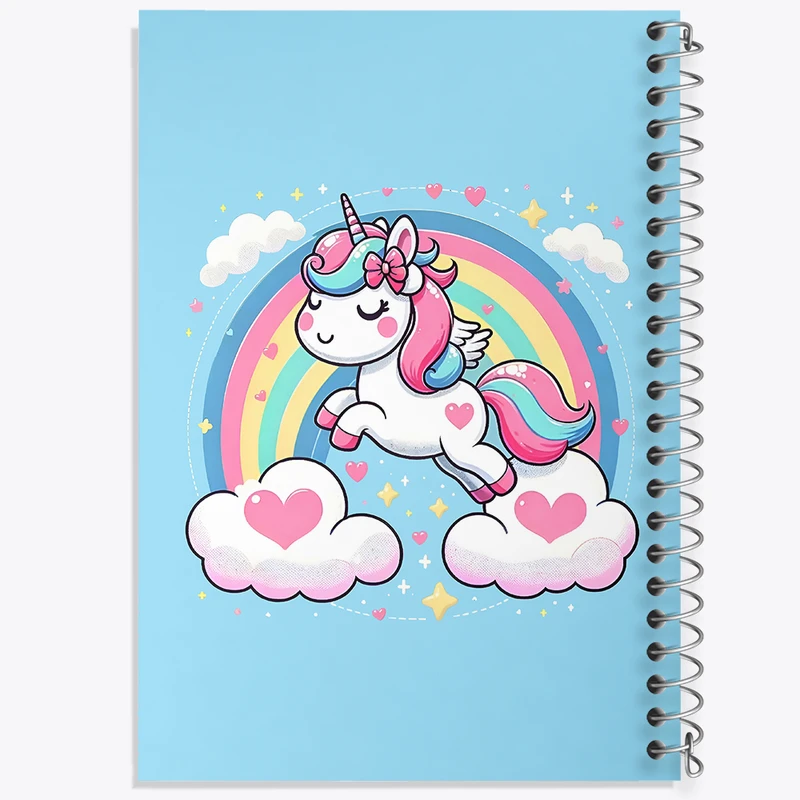 دفتر ژورنال نویسی 50 برگ خندالو مدل نقطه ای طرح اسب تک شاخ کیوت کد N4627