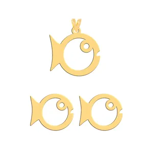 نیم ست طلا 18 عیار زنانه فرشته مدل ماهیWHSL-000421