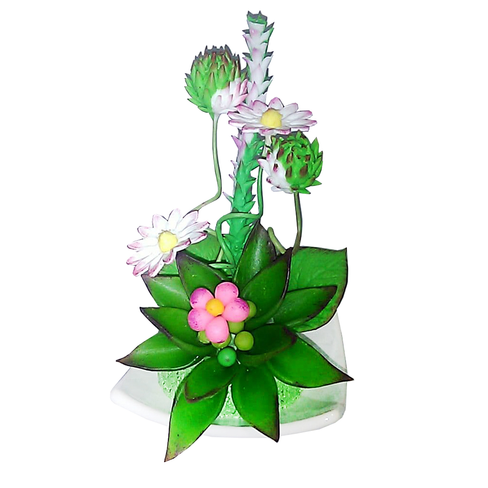 گلدان به همراه گل مصنوعی مدل کوکب کد 154545