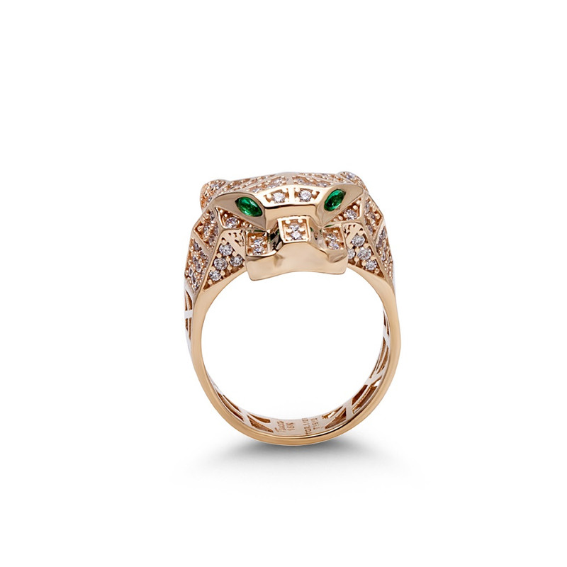 انگشتر طلا 18 عیار زنانه با طرح پنتر کارتیه کیمیا زر مدل فیوژن 1103 سایز 56