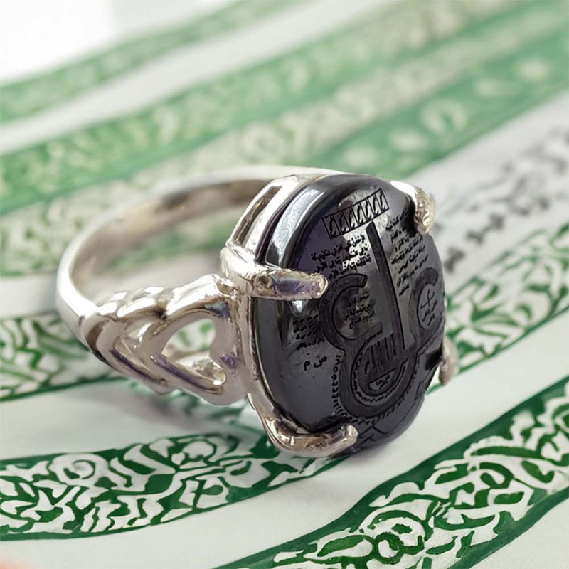 انگشتر نقره زنانه ملک زیور مدل عین علی حدید کد 25