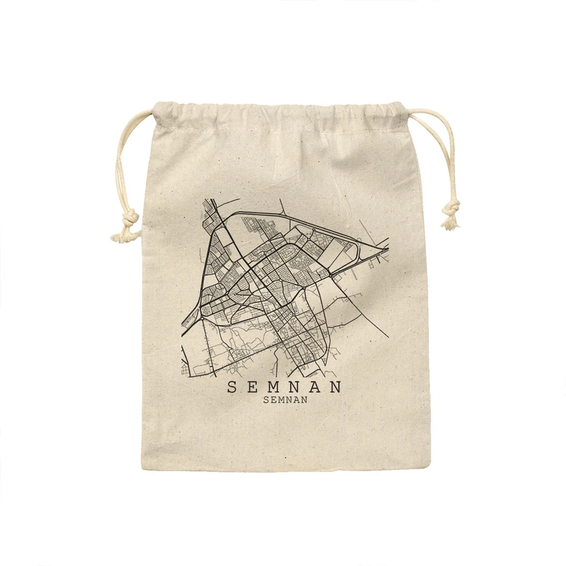 کیسه نان و سبزی ترمه طراحان ایده مدل نقشه شهر سمنان کد map0508 - S سایز 19x19 سانتی متر