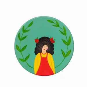 بشقاب دیوارکوب سفالی مدل دختر کد 1
